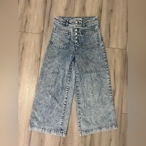 Free people high rise acid washed jean